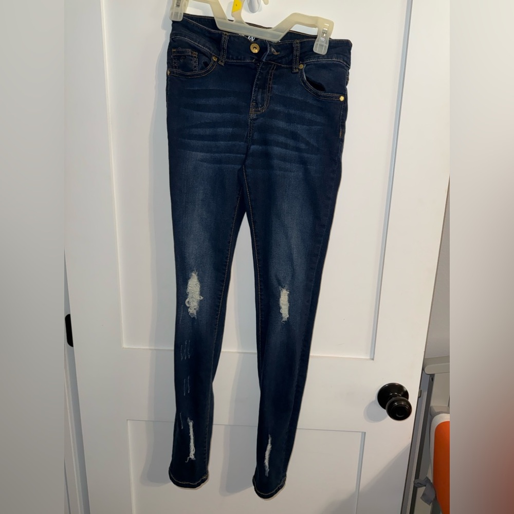 Women's Distressed Blue Jeans